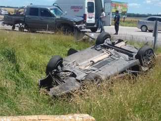 Choque y vuelco en la ruta 88